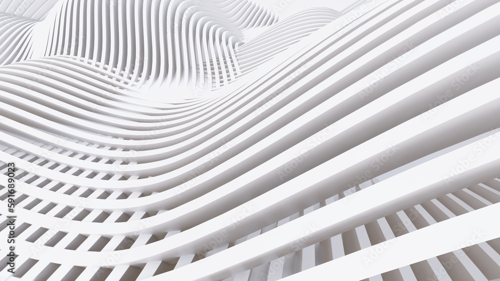 Naklejka premium Abstract Curved Shapes. White Circular Background.