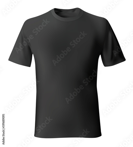 Black mens t shirt template realistic mockup 