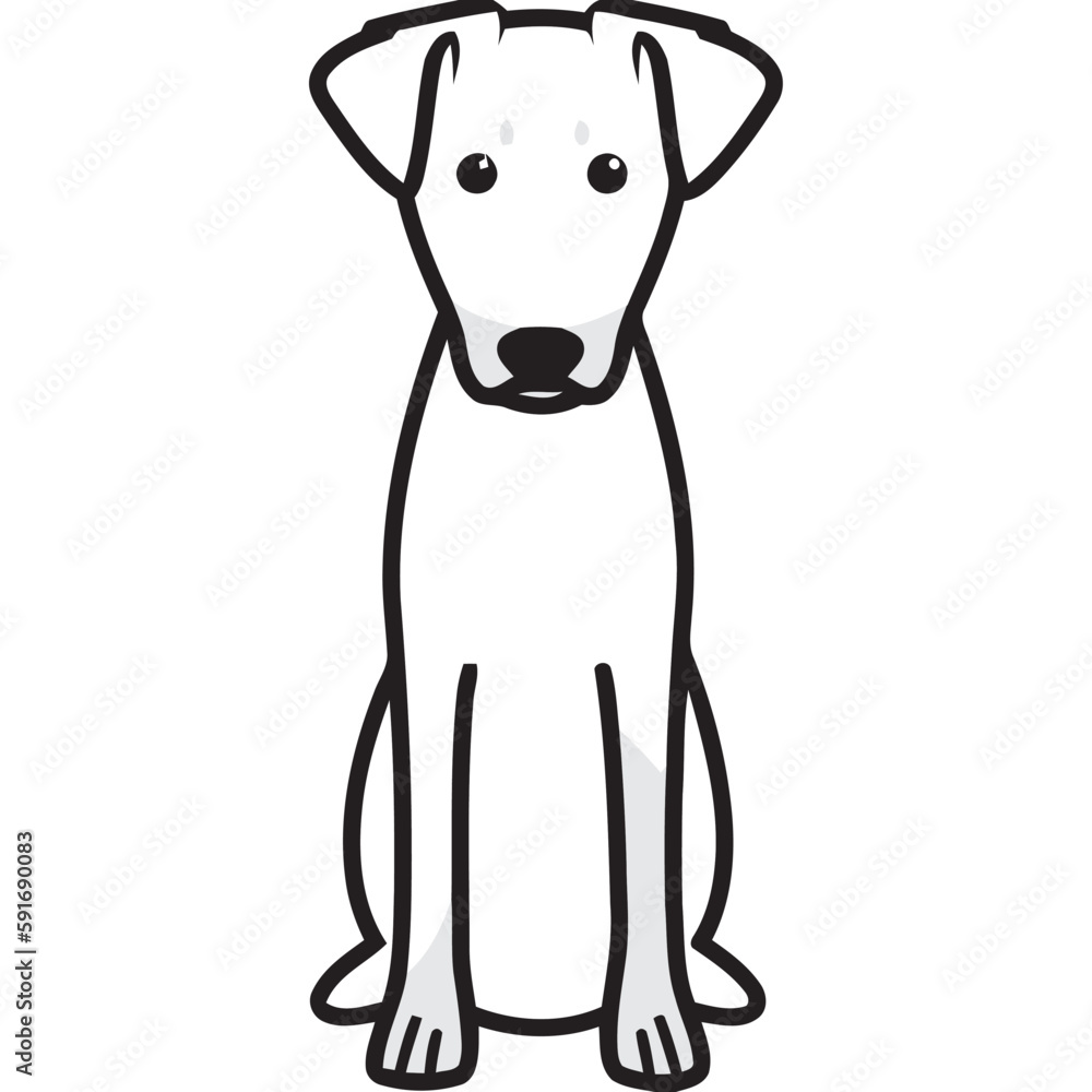 Obraz premium Manchester Terrier Dog Breed Cartoon Kawaii Sketch Hand Drawn Watercolor Painting Silhouette Sticker Illustration Sublimation EPS Vector Graphic