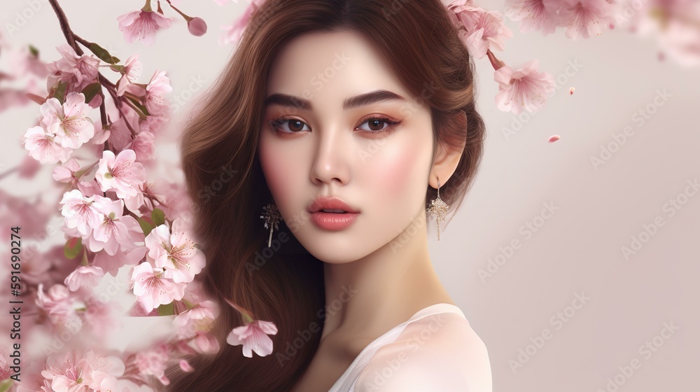 桜の中にいる美人のアジア人女性(Generative AI)
桜の中にいる美人のアジア人女性(Generative AI)