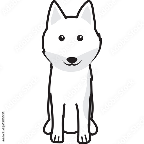 West Siberian Laika Dog Breed Cartoon Kawaii Sketch Hand Drawn Watercolor Painting Silhouette Sticker Illustration Sublimation EPS Vector Graphic