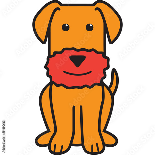 Airedale Terrier Dog Breed Cartoon Kawaii Sketch Hand Drawn Watercolor Painting Silhouette Sticker Illustration Sublimation EPS Vector Graphic