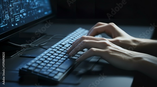 パソコンを使う手元（Generative AI）
