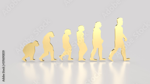 The human evolution image for education or sci concept 3d rendering