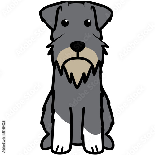 Miniature Schnauzer Dog Breed Cartoon Kawaii Sketch Hand Drawn Watercolor Painting Silhouette Sticker Illustration Sublimation EPS Vector Graphic photo