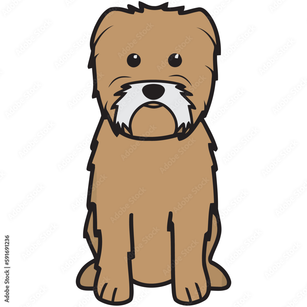 Fototapeta premium Affenpinscher Dog Breed Cartoon Kawaii Sketch Hand Drawn Watercolor Painting Silhouette Sticker Illustration Sublimation EPS Vector Graphic