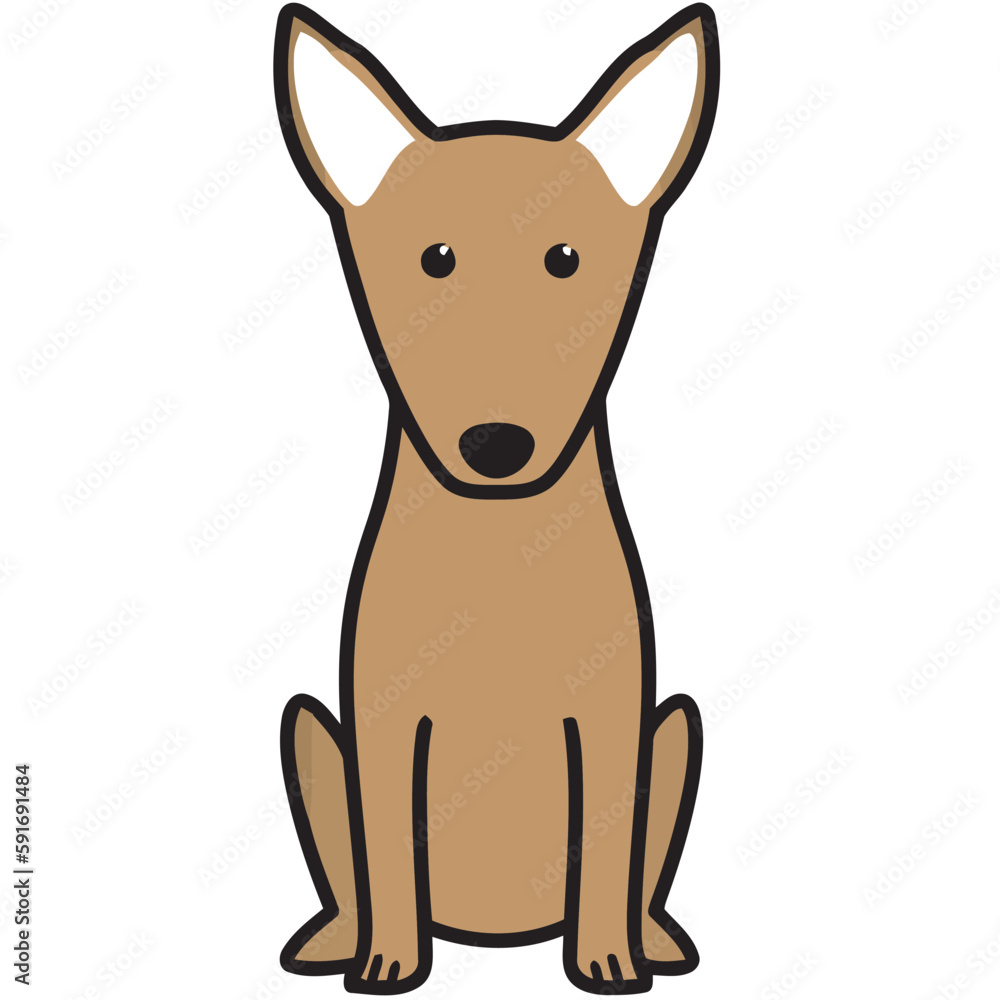 Fototapeta premium Miniature Bull Terrier Dog Breed Cartoon Kawaii Sketch Hand Drawn Watercolor Painting Silhouette Sticker Illustration Sublimation EPS Vector Graphic