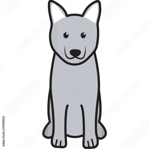 Norwegian Elkhound Dog Breed Cartoon Kawaii Sketch Hand Drawn Watercolor Painting Silhouette Sticker Illustration Sublimation EPS Vector Graphic © MARWA BELAL