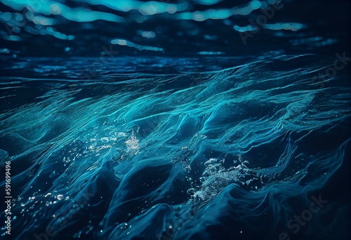 Blue water background. Generative AI