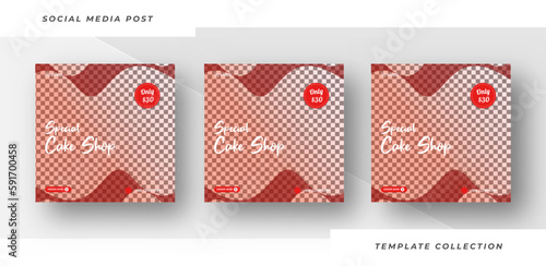 Special cake shop food banner social media post template 