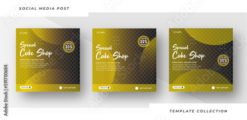 Special cake shop social media post template 