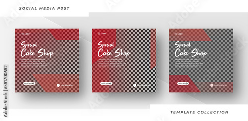 Special cake shop social media post template 