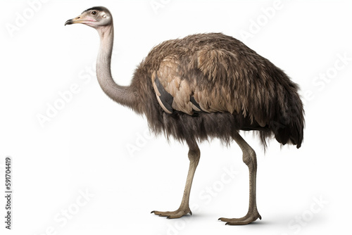 ostrich isolated on white background photo