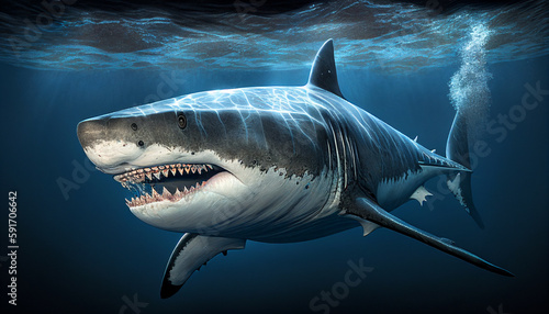 Great white shark. Generative Ai