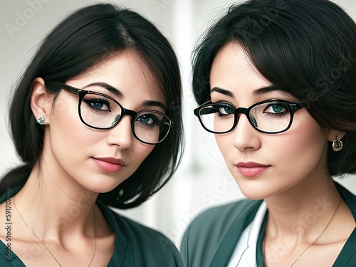 Vision Care for Two Young Women. Generative Ai