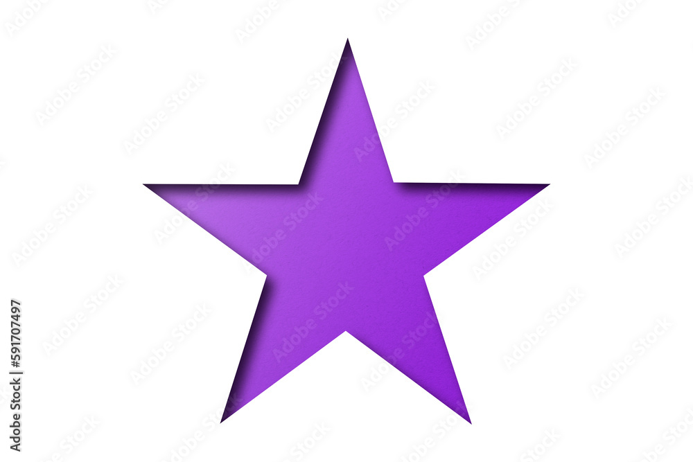 Purple paper cut into star shape isolated on transparent background. Purple paper cut into star shape isolated on transparent background.