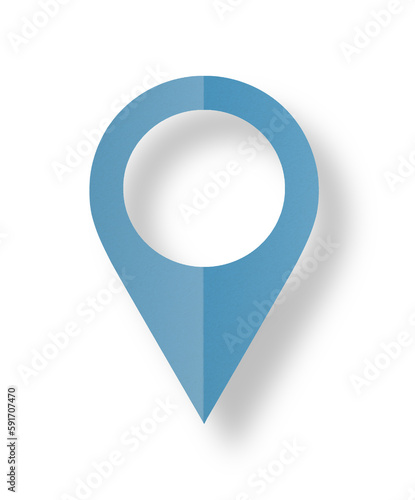 Free Download Light blue paper cut into the shape of a pin. Pointer pad location markers isolated on transparent background. - GFXLoad