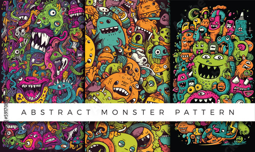 Abstract monster pattern backgrounds