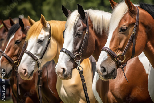 Horses of the Coulored Cob breed.