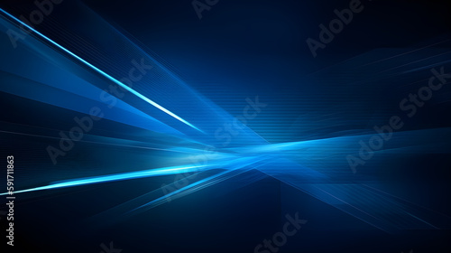 Abstract futuristic background with glowing blue light effect. High speed. Hi-tech. Abstract technology background concept