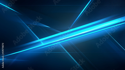 Abstract futuristic background with glowing blue light effect. High speed. Hi-tech. Abstract technology background concept