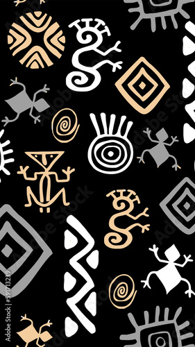 tribal theme with painted symbols