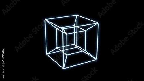Konstfotografi tesseract hypercube fourth dimension 3d representation