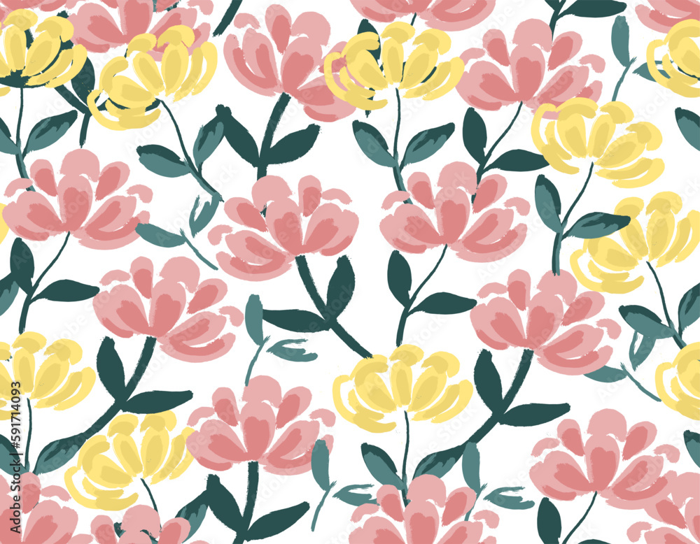 seamless vintage rose floral pattern