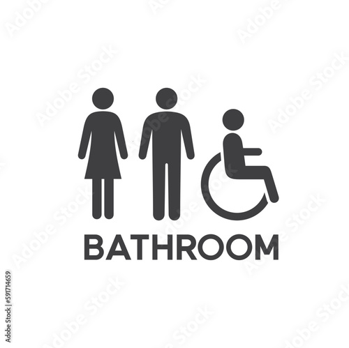 symbol of toilet  bathroom  vector art.