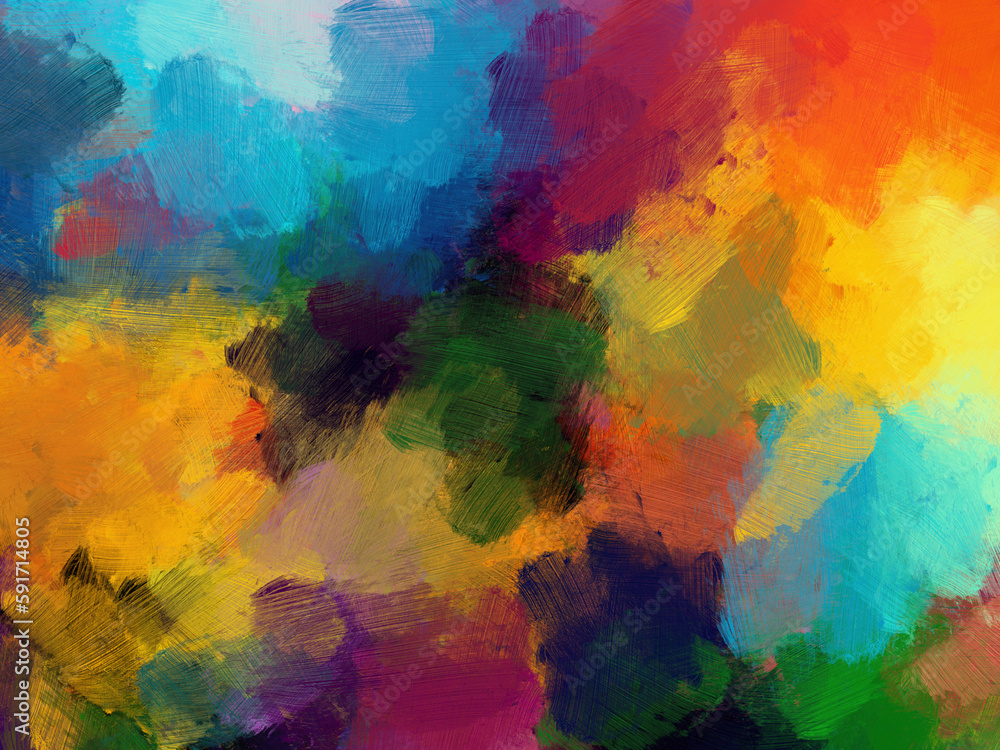 Colorful oil paint brush abstract background.