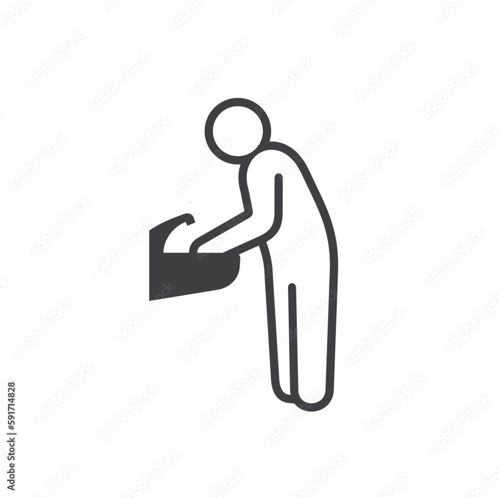 illustration of wastafel, wastafel icon, vector art. illustration of wastafel, wastafel icon, vector art.