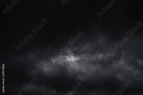 Canvas Print Dramatic dark storm rain clouds black sky background