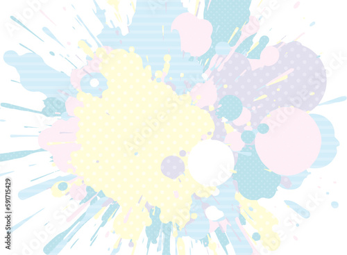 カラフルなインクが飛び散っている背景イラスト