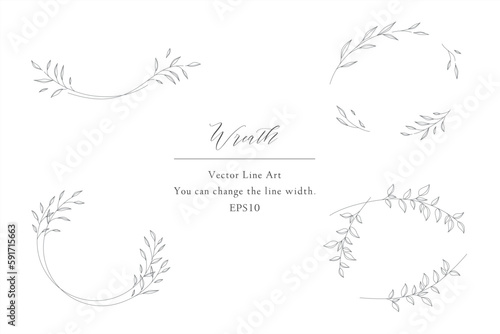 線幅変更可能なボタニカルフレームのセット