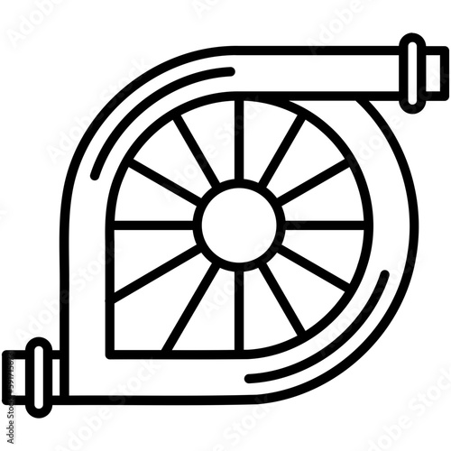 Air filter Icon, Line Icon Style, Wind purify system Symbol Vector Stock.