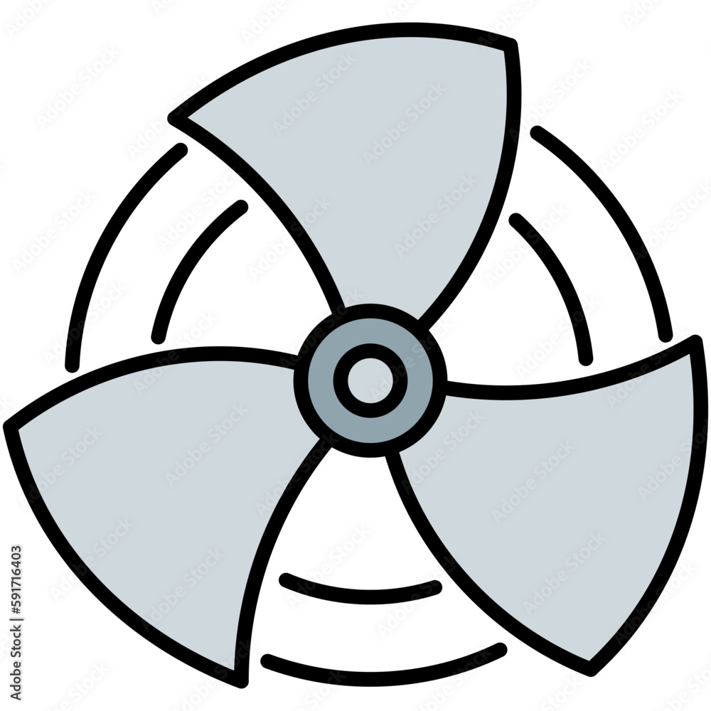 Dry fan Icon, Line Filled Icon Style, Wind flow system Symbol Vector Stock. Dry fan Icon, Line Filled Icon Style, Wind flow system Symbol Vector Stock.