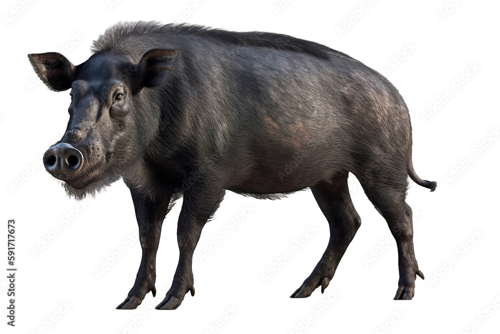 wile pig wild bore on a transparent background, Generative Ai wile pig wild bore on a transparent background, Generative Ai
