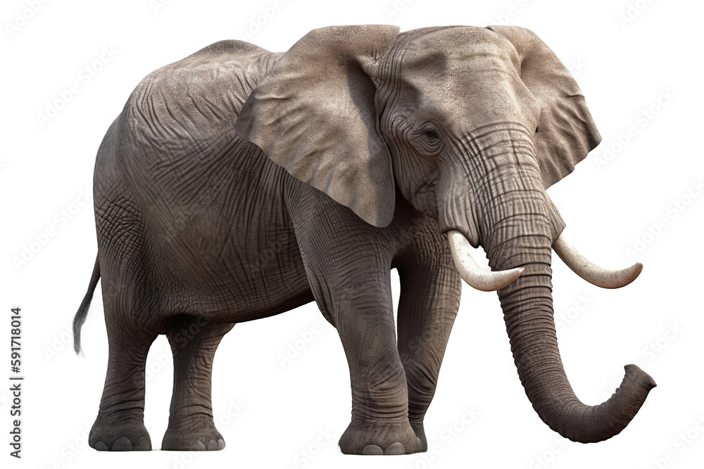 Obraz premium elephant on a transparent background, Generative Ai