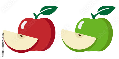 Sweet and sour green and red apples, which are healthy food and rich in vitamins Clip Art,
건강식품이자 비타민씨가 풍부한 새콤달콤한 녹색, 적색사과 클립아트