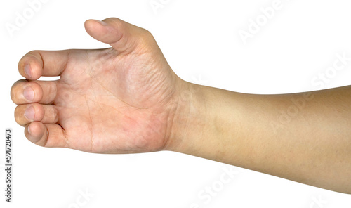 hand holding something isolated