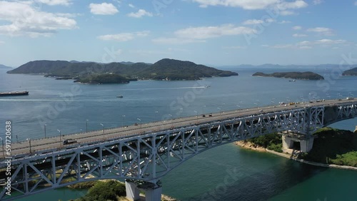 瀬戸大橋、与島からの空撮