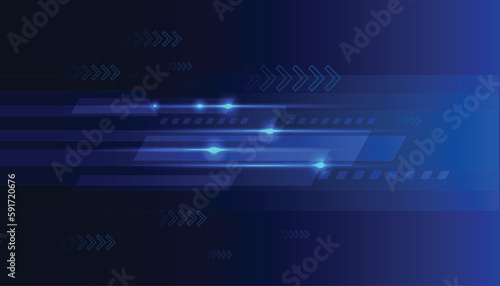 Abstract technology and digital arrows up to goal on blue dark background. rate of return investment chart vision for financial. growth business concept. vector illustration.