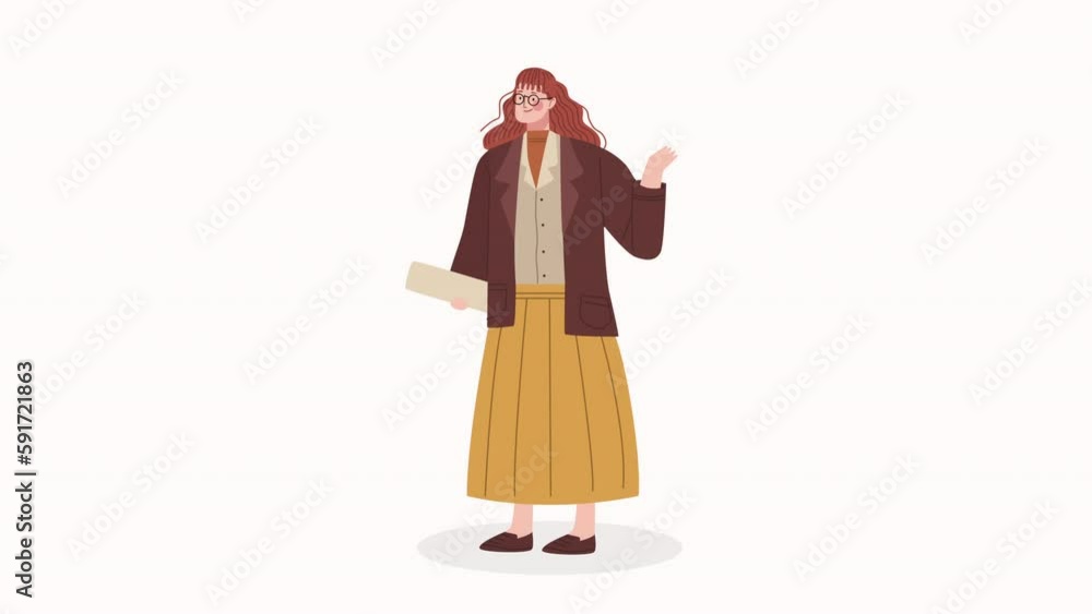 female teacher in class animation female teacher in class animation