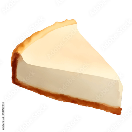 slice of pie with style hand drawn digital painting illustration