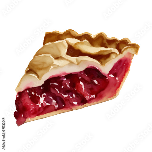 slice of pie with style hand drawn digital painting illustration