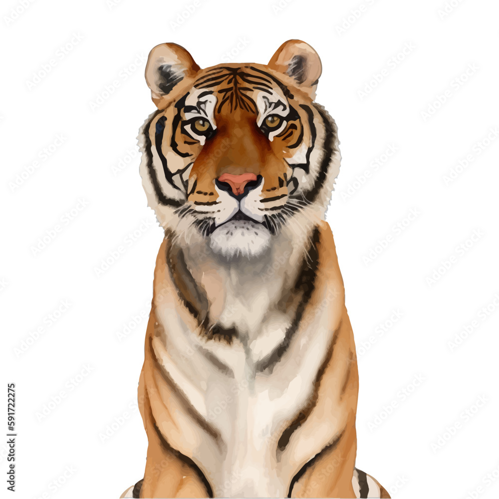 tiger head with style hand drawn digital painting illustration tiger head with style hand drawn digital painting illustration