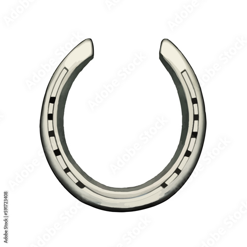 horse shoe with style hand drawn digital painting illustration