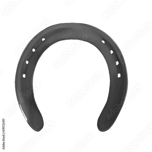 horse shoe with style hand drawn digital painting illustration