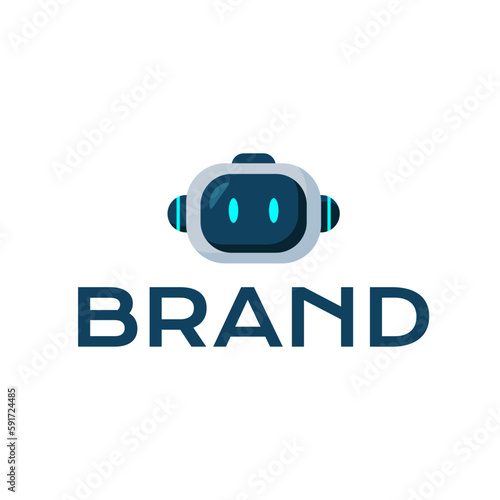 Cute Robot Head Mascot Logo Template