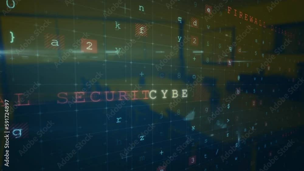 Animation of cyber security data processing against aerial view of cityscape Animation of cyber security data processing against aerial view of cityscape